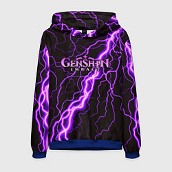 Толстовка-худи мужская GENSHIN IMPACT МОЛНИЯ НЕОН, цвет: 3D-синий
