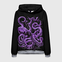 Толстовка-худи мужская Фиолетовый Кракен, цвет: 3D-меланж