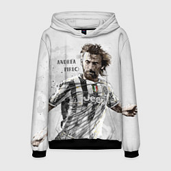 Толстовка-худи мужская Andrea Pirlo, цвет: 3D-черный