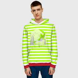 Толстовка-худи мужская Акула, цвет: 3D-красный — фото 2