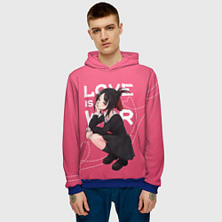 Толстовка-худи мужская Love is war, цвет: 3D-синий — фото 2