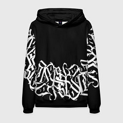 Толстовка-худи мужская КАЛЛИГРАФИЯ CALLIGRAPHY, цвет: 3D-черный