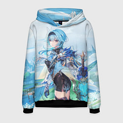 Толстовка-худи мужская Eula Genshin Impact, цвет: 3D-черный