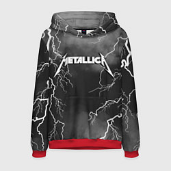 Толстовка-худи мужская METALLICA РАЗРЯД МОЛНИИ, цвет: 3D-красный