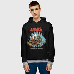 Толстовка-худи мужская Jaws cinema, цвет: 3D-меланж — фото 2