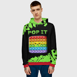 Толстовка-худи мужская Поп Ит Симпл Димпл - Краска, цвет: 3D-красный — фото 2