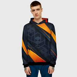 Толстовка-худи мужская BLACK ORANGE, цвет: 3D-черный — фото 2