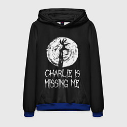 Толстовка-худи мужская Charlie is missing me, цвет: 3D-синий