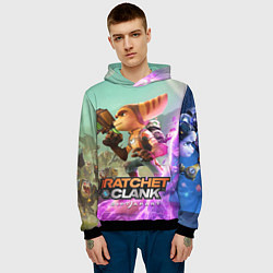 Толстовка-худи мужская Ratchet & Clank: Rift Apart, цвет: 3D-черный — фото 2