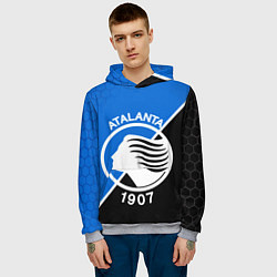 Толстовка-худи мужская FC ATALANTA ФК АТАЛАНТА, цвет: 3D-меланж — фото 2