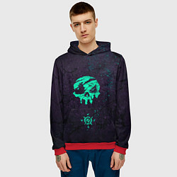 Толстовка-худи мужская Пиратский знак, цвет: 3D-красный — фото 2