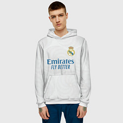 Толстовка-худи мужская Реал Мадрид форма 20212022, цвет: 3D-белый — фото 2
