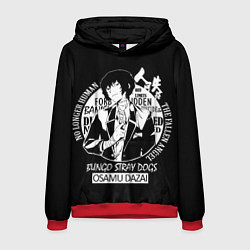 Толстовка-худи мужская Осаму Дазай Бродячие псы, цвет: 3D-красный