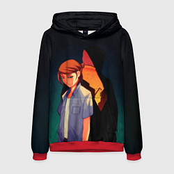 Толстовка-худи мужская Анимационные Элли и Джоел, цвет: 3D-красный