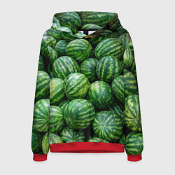 Толстовка-худи мужская Арбузы, цвет: 3D-красный