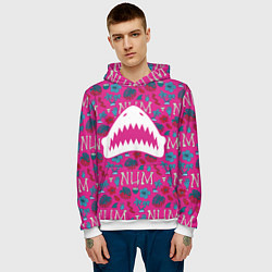 Толстовка-худи мужская King Shark Num Num Num, цвет: 3D-белый — фото 2