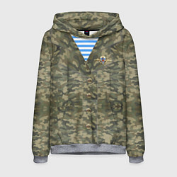 Толстовка-худи мужская Камуфляж ВДВ со значком, цвет: 3D-меланж