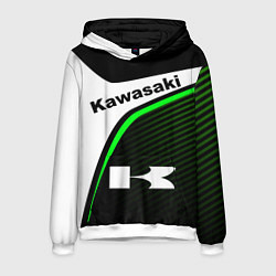 Толстовка-худи мужская KAWASAKI КАВАСАКИ SPORT, цвет: 3D-белый