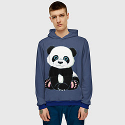 Толстовка-худи мужская Милая Панда Sweet Panda, цвет: 3D-синий — фото 2