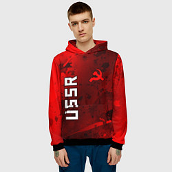 Толстовка-худи мужская USSR - Серп и Молот - Краска, цвет: 3D-черный — фото 2