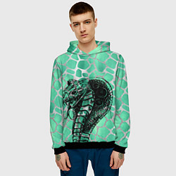 Толстовка-худи мужская Кобра Змеиный стиль, цвет: 3D-черный — фото 2