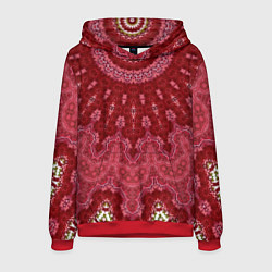 Толстовка-худи мужская Красно-розовый калейдоскоп, цвет: 3D-красный
