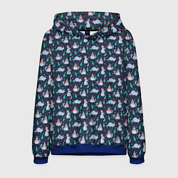 Толстовка-худи мужская НОВОГОДНИЙ ЕНОТ COON Z, цвет: 3D-синий