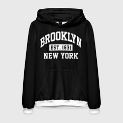 Толстовка-худи мужская Brooklyn, цвет: 3D-белый