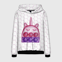 Толстовка-худи мужская POP IT ЕДИНОРОГ ПОП ИТ, цвет: 3D-черный