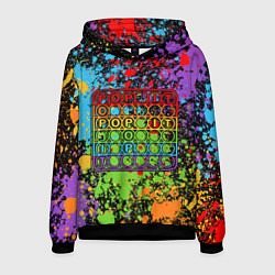 Толстовка-худи мужская POP IT БРЫЗГИ КРАСОК ПОП ИТ, цвет: 3D-черный