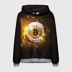 Толстовка-худи мужская КРИПТОВАЛЮТА БИТКОИН, цвет: 3D-меланж