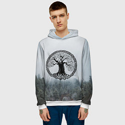 Толстовка-худи мужская Иггдрасиль Yggdrasil Z, цвет: 3D-белый — фото 2