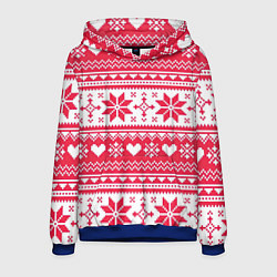 Толстовка-худи мужская Новогодний уют, цвет: 3D-синий