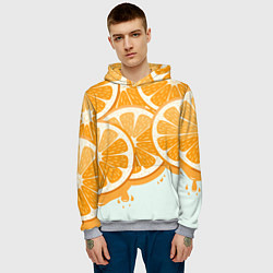 Толстовка-худи мужская АПЕЛЬСИН ORANGE, цвет: 3D-меланж — фото 2