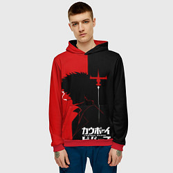 Толстовка-худи мужская Ковбой Бибоп с сигаретой, цвет: 3D-красный — фото 2