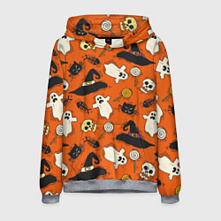 Толстовка-худи мужская Хэллоуинские шалости, цвет: 3D-меланж