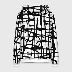 Толстовка-худи мужская Черно-Белый мотив Cantabrigiensia, подходящий для, цвет: 3D-белый