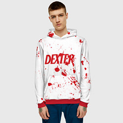 Толстовка-худи мужская Dexter logo Декстер брызги крови, цвет: 3D-красный — фото 2