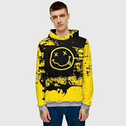 Толстовка-худи мужская Нирвана Гранж Nirvana Smile, цвет: 3D-меланж — фото 2
