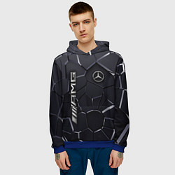 Толстовка-худи мужская Mercedes AMG 3D плиты, цвет: 3D-синий — фото 2