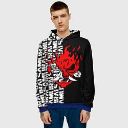 Толстовка-худи мужская CYBERPUNK 2077: SAMURAI, цвет: 3D-синий — фото 2