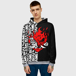 Толстовка-худи мужская CYBERPUNK 2077: SAMURAI, цвет: 3D-меланж — фото 2