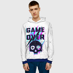 Толстовка-худи мужская Game OVER - NEON 3D, цвет: 3D-синий — фото 2