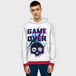 Толстовка-худи мужская Game OVER - NEON 3D, цвет: 3D-красный — фото 2