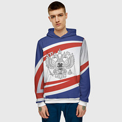 Толстовка-худи мужская Герб России, цвет: 3D-белый — фото 2