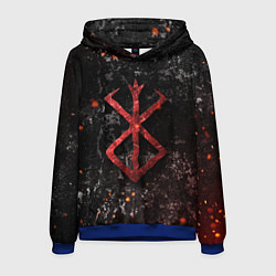 Толстовка-худи мужская BERSERK LOGO GRUNGE RED, цвет: 3D-синий