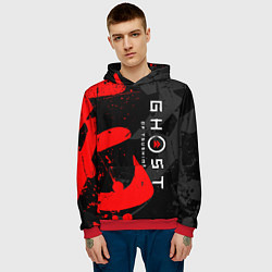 Толстовка-худи мужская GHOST OF TSUSHIMA ПРИЗРАК ЦУСИМЫ, цвет: 3D-красный — фото 2