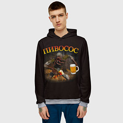 Толстовка-худи мужская ПИВОСОС Сталкер 2, цвет: 3D-меланж — фото 2