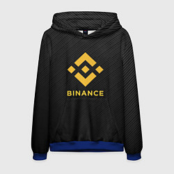 Толстовка-худи мужская БИНАНС ЛОГО CARBON BINANCE LOGO, цвет: 3D-синий