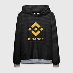 Толстовка-худи мужская БИНАНС ЛОГО CARBON BINANCE LOGO, цвет: 3D-меланж